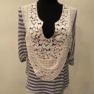 Leyendecker Blouse with Cream Inlay